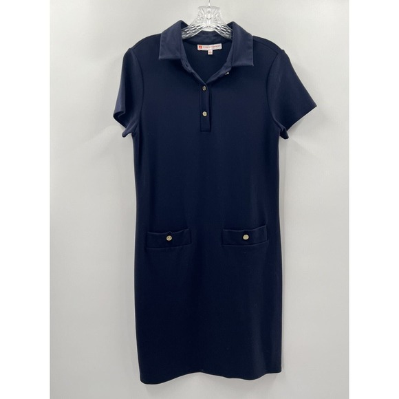 Jude Connally Women’s Short Sleeve Penny Ponte Knit Dark Navy Dress Size Small - Picture 1 of 7